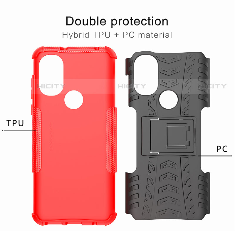 Funda Bumper Silicona y Plastico Mate Carcasa con Soporte para Motorola Moto G Power (2022)