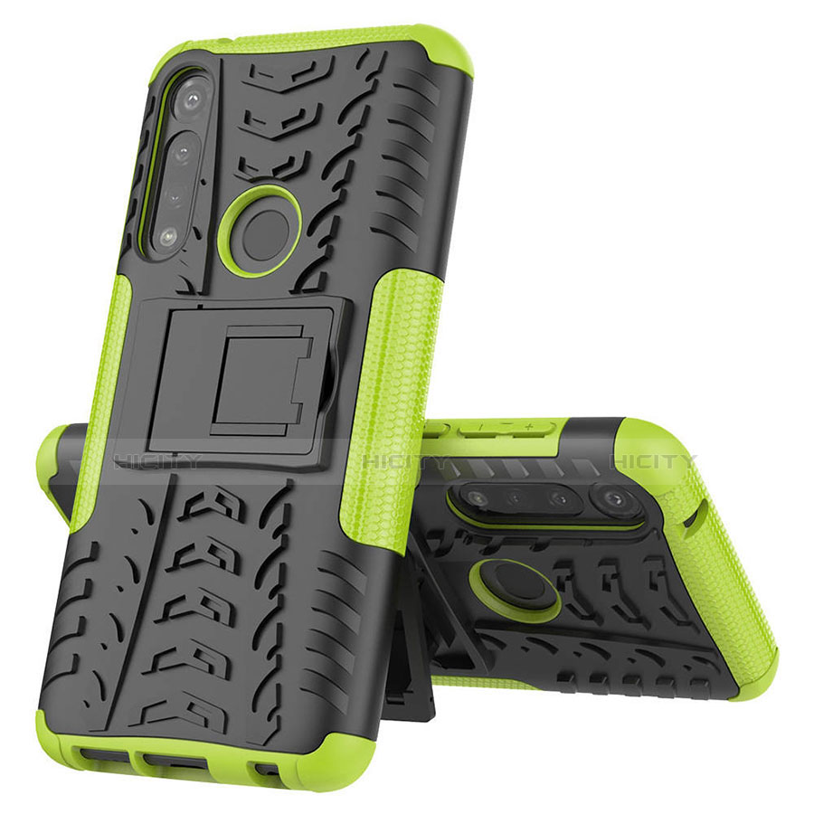 Funda Bumper Silicona y Plastico Mate Carcasa con Soporte para Motorola Moto G Power