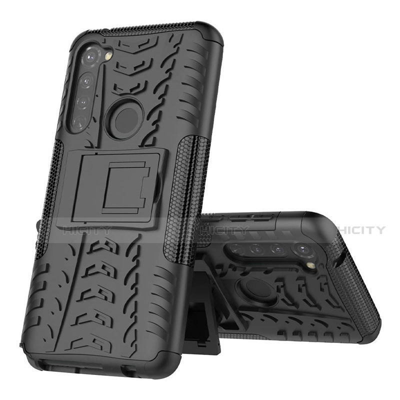 Funda Bumper Silicona y Plastico Mate Carcasa con Soporte para Motorola Moto G Stylus Negro