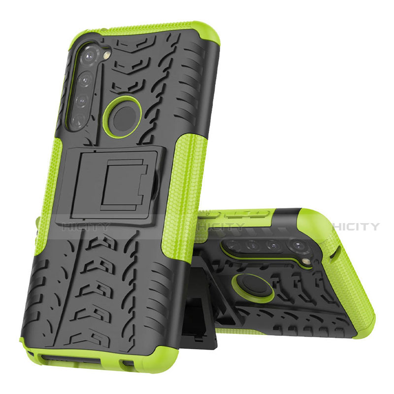 Funda Bumper Silicona y Plastico Mate Carcasa con Soporte para Motorola Moto G Stylus Verde