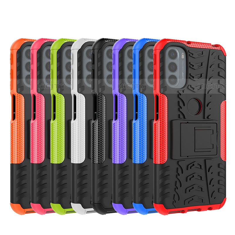 Funda Bumper Silicona y Plastico Mate Carcasa con Soporte para Motorola Moto G31