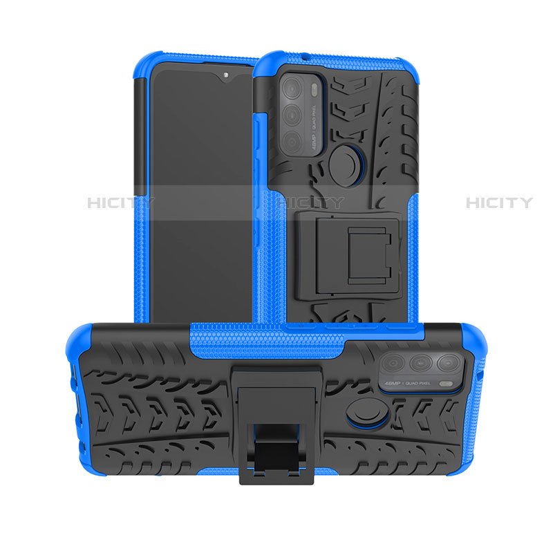 Funda Bumper Silicona y Plastico Mate Carcasa con Soporte para Motorola Moto G50