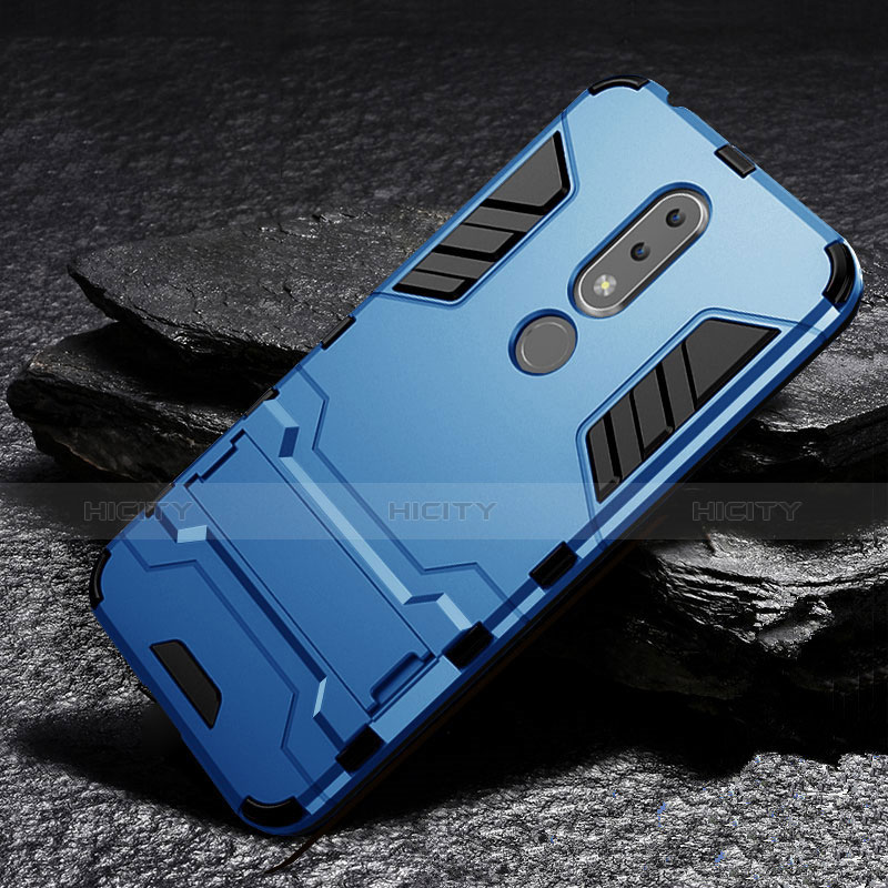 Funda Bumper Silicona y Plastico Mate Carcasa con Soporte para Nokia X6