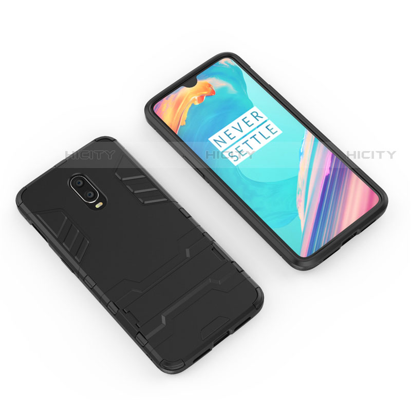 Funda Bumper Silicona y Plastico Mate Carcasa con Soporte para OnePlus 7