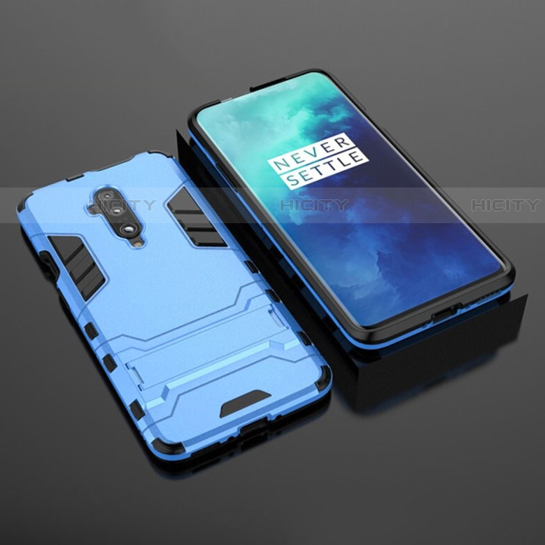 Funda Bumper Silicona y Plastico Mate Carcasa con Soporte para OnePlus 7T Pro