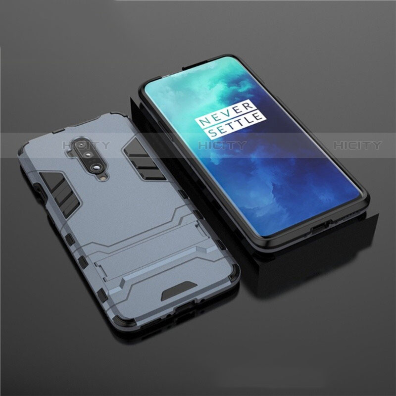 Funda Bumper Silicona y Plastico Mate Carcasa con Soporte para OnePlus 7T Pro