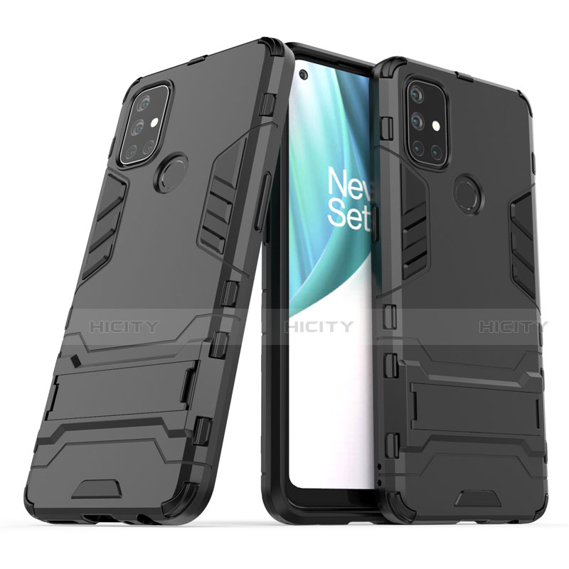 Funda Bumper Silicona y Plastico Mate Carcasa con Soporte para OnePlus Nord N10 5G