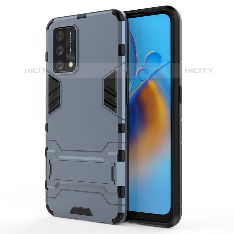 Funda Bumper Silicona y Plastico Mate Carcasa con Soporte para Oppo A74 4G