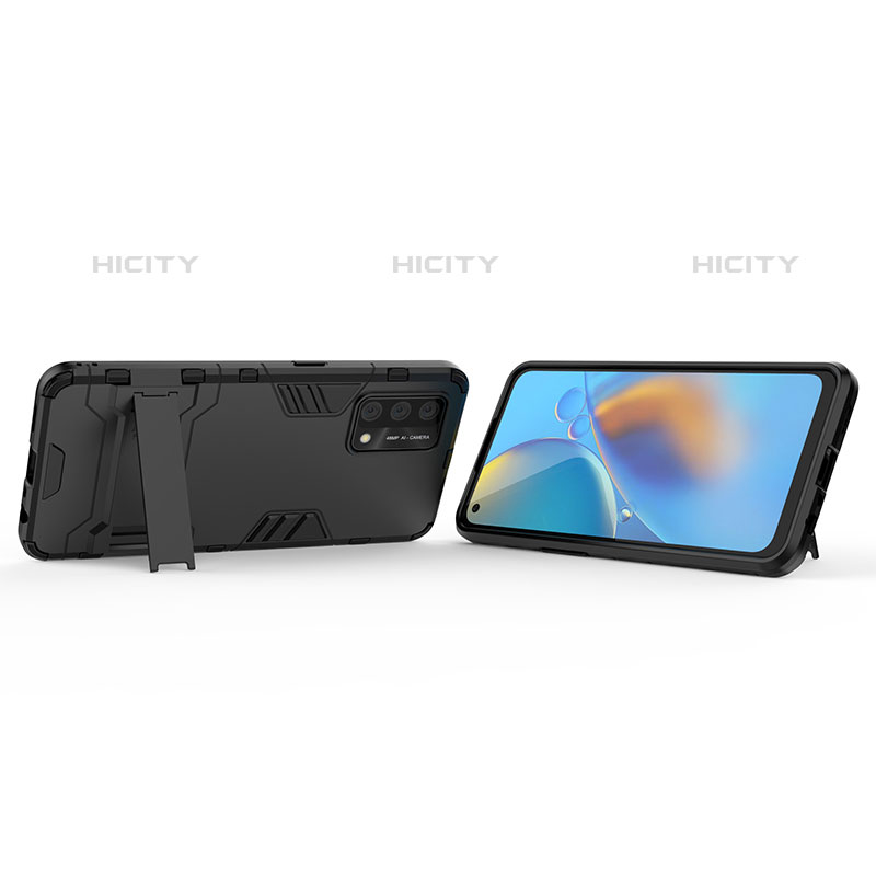 Funda Bumper Silicona y Plastico Mate Carcasa con Soporte para Oppo A74 4G