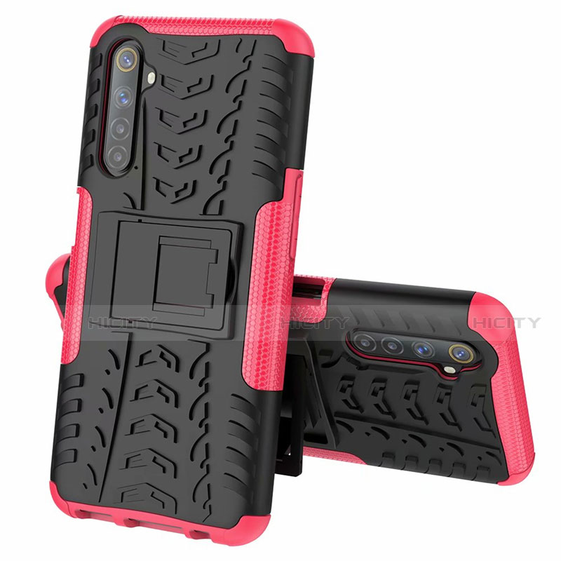 Funda Bumper Silicona y Plastico Mate Carcasa con Soporte para Realme 6s