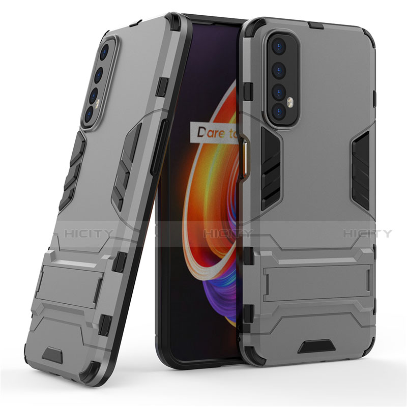 Funda Bumper Silicona y Plastico Mate Carcasa con Soporte para Realme 7