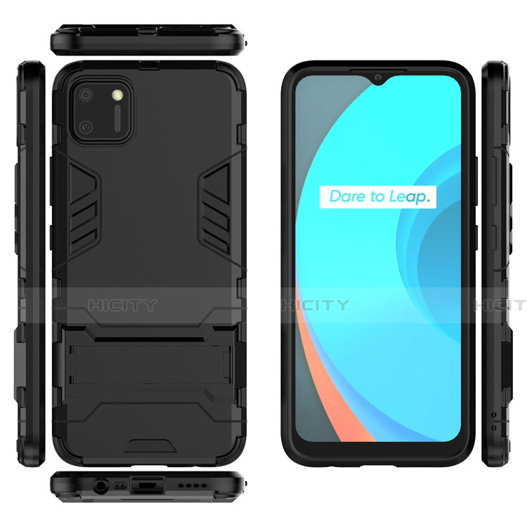 Funda Bumper Silicona y Plastico Mate Carcasa con Soporte para Realme C11