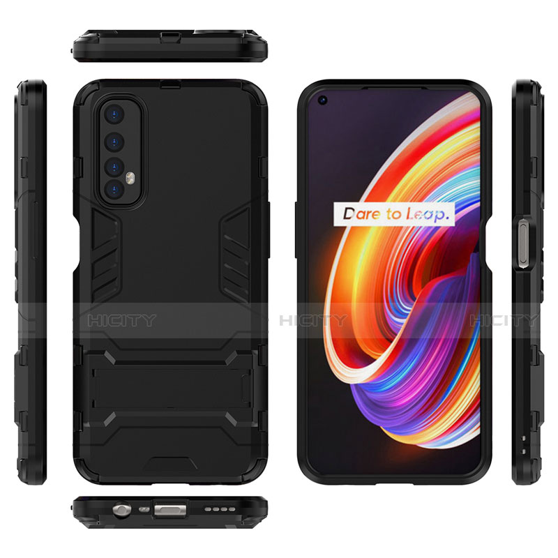 Funda Bumper Silicona y Plastico Mate Carcasa con Soporte para Realme Narzo 20 Pro