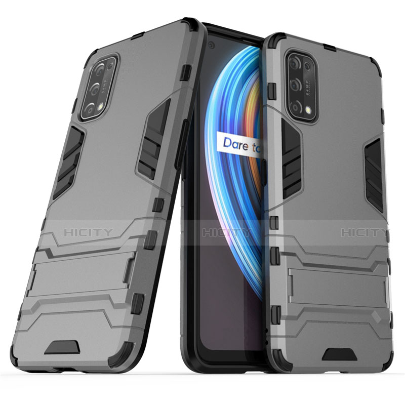 Funda Bumper Silicona y Plastico Mate Carcasa con Soporte para Realme Q2 Pro 5G