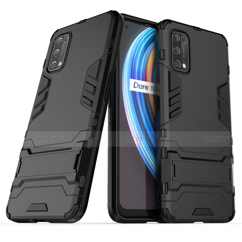 Funda Bumper Silicona y Plastico Mate Carcasa con Soporte para Realme Q2 Pro 5G