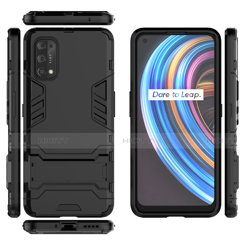 Funda Bumper Silicona y Plastico Mate Carcasa con Soporte para Realme X7 Pro 5G