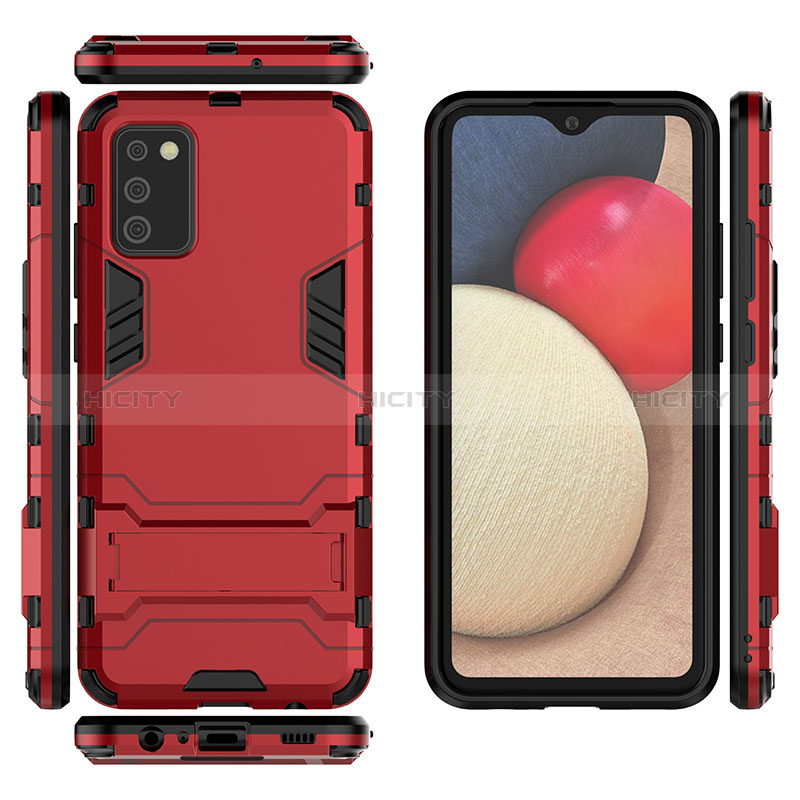 Funda Bumper Silicona y Plastico Mate Carcasa con Soporte para Samsung Galaxy A02s