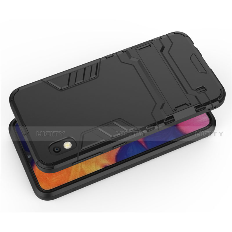 Funda Bumper Silicona y Plastico Mate Carcasa con Soporte para Samsung Galaxy A10