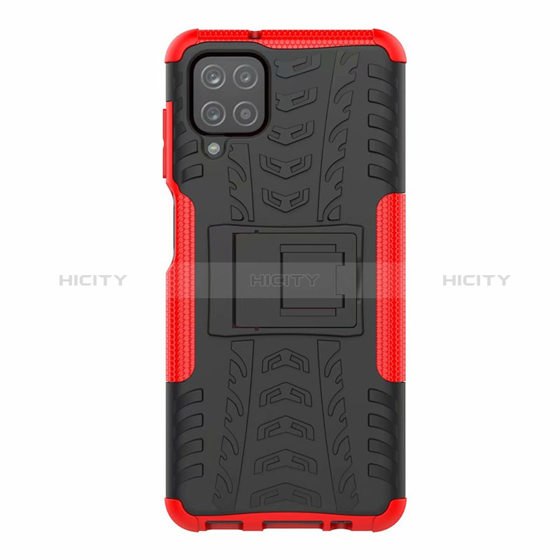 Funda Bumper Silicona y Plastico Mate Carcasa con Soporte para Samsung Galaxy A12 Nacho