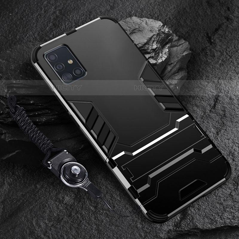 Funda Bumper Silicona y Plastico Mate Carcasa con Soporte para Samsung Galaxy A51 5G