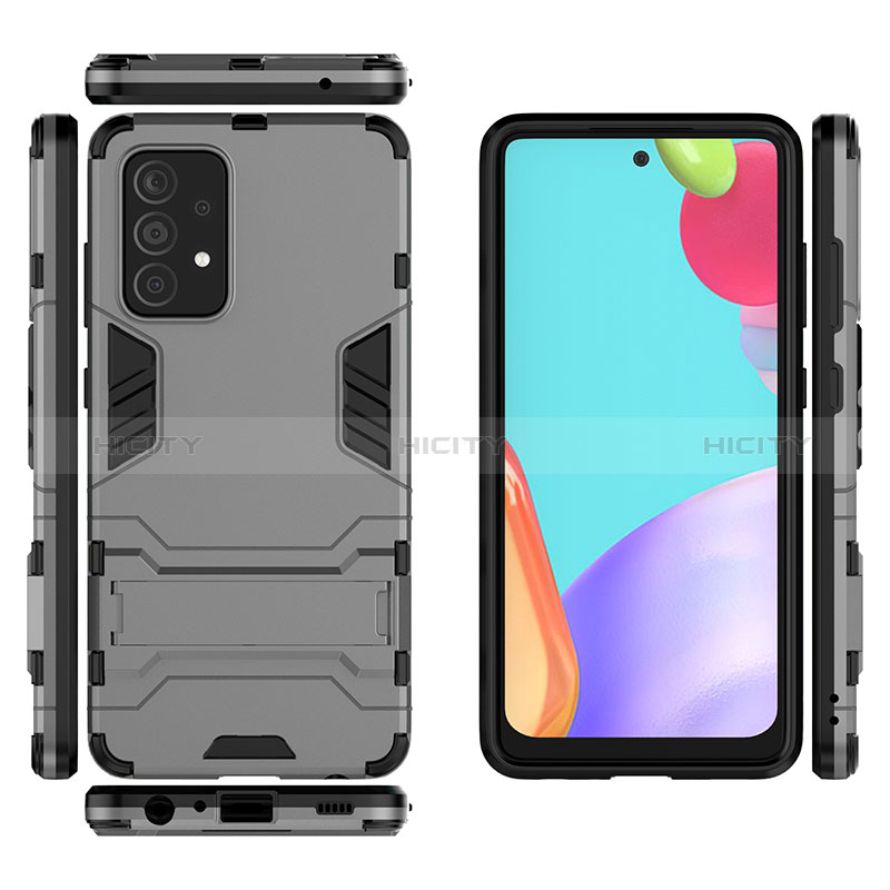 Funda Bumper Silicona y Plastico Mate Carcasa con Soporte para Samsung Galaxy A52s 5G