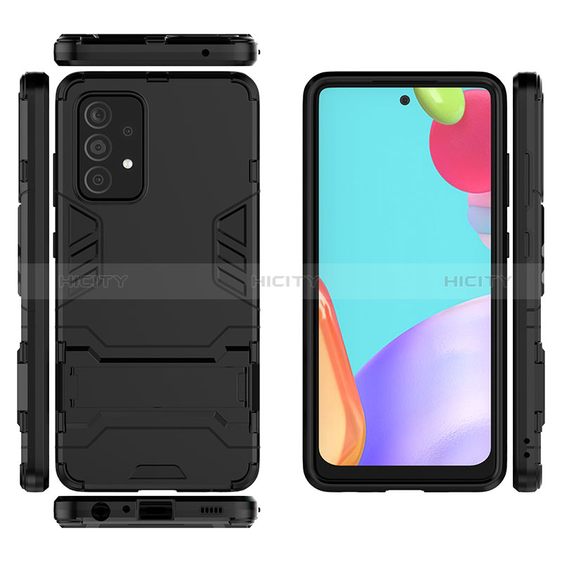 Funda Bumper Silicona y Plastico Mate Carcasa con Soporte para Samsung Galaxy A52s 5G