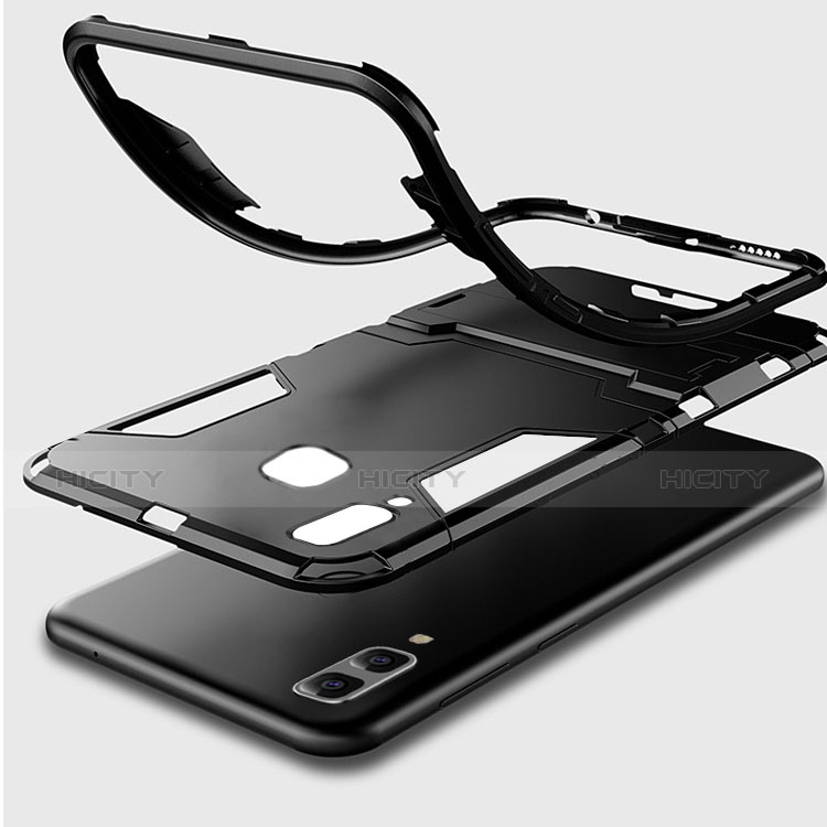 Funda Bumper Silicona y Plastico Mate Carcasa con Soporte para Samsung Galaxy A8 Star