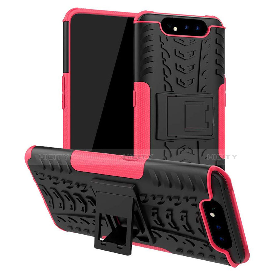 Funda Bumper Silicona y Plastico Mate Carcasa con Soporte para Samsung Galaxy A80