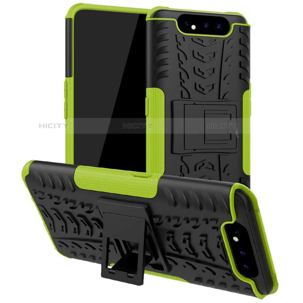 Funda Bumper Silicona y Plastico Mate Carcasa con Soporte para Samsung Galaxy A80