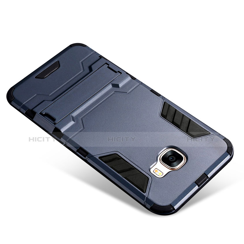 Funda Bumper Silicona y Plastico Mate Carcasa con Soporte para Samsung Galaxy A9 Pro (2016) SM-A9100