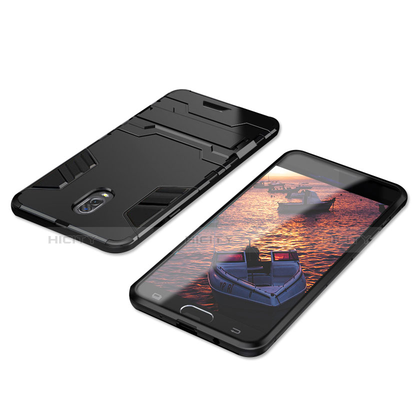 Funda Bumper Silicona y Plastico Mate Carcasa con Soporte para Samsung Galaxy C7 (2017)