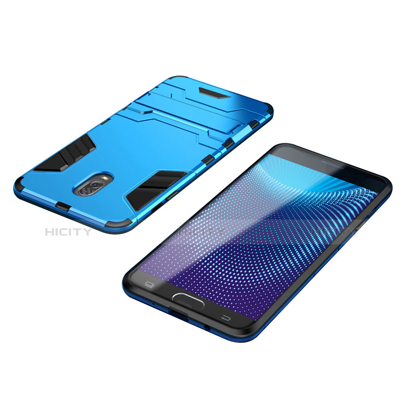 Funda Bumper Silicona y Plastico Mate Carcasa con Soporte para Samsung Galaxy C7 (2017)