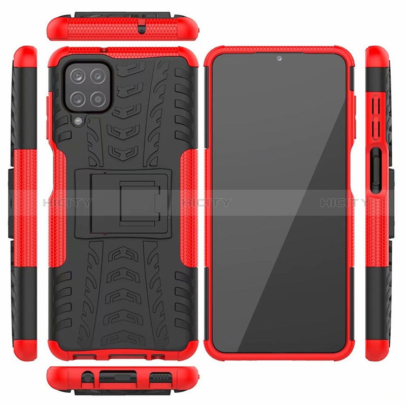 Funda Bumper Silicona y Plastico Mate Carcasa con Soporte para Samsung Galaxy F12