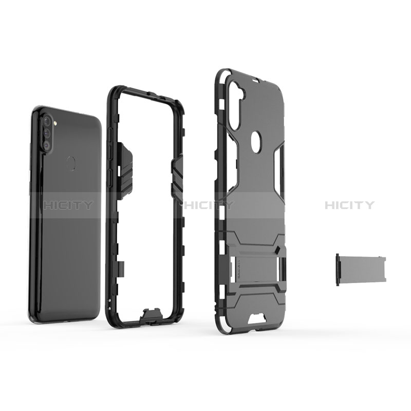 Funda Bumper Silicona y Plastico Mate Carcasa con Soporte para Samsung Galaxy M11