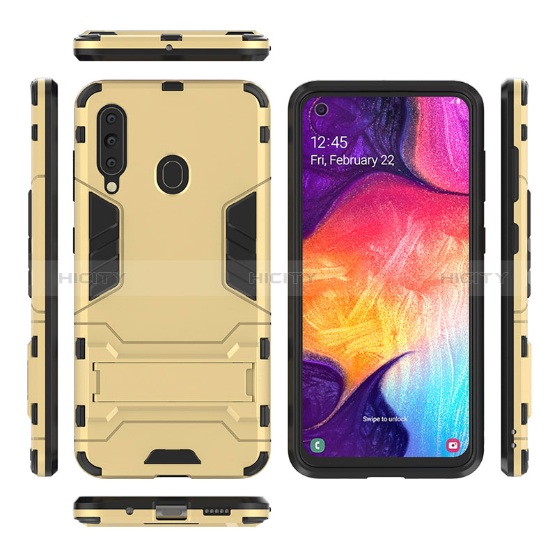 Funda Bumper Silicona y Plastico Mate Carcasa con Soporte para Samsung Galaxy M40