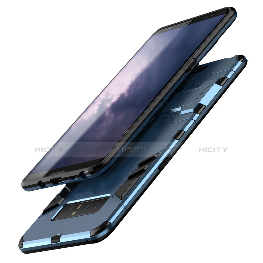 Funda Bumper Silicona y Plastico Mate Carcasa con Soporte para Samsung Galaxy Note 8