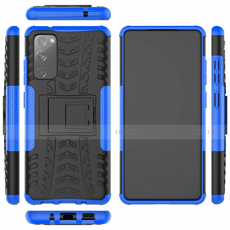 Funda Bumper Silicona y Plastico Mate Carcasa con Soporte para Samsung Galaxy S20 FE 5G