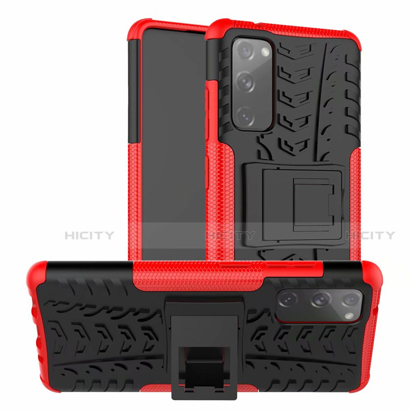 Funda Bumper Silicona y Plastico Mate Carcasa con Soporte para Samsung Galaxy S20 FE 5G