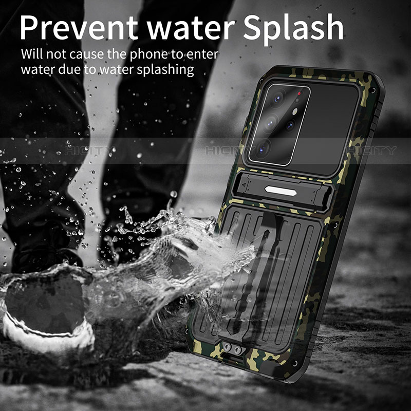 Funda Bumper Silicona y Plastico Mate Carcasa con Soporte para Samsung Galaxy S22 Ultra 5G