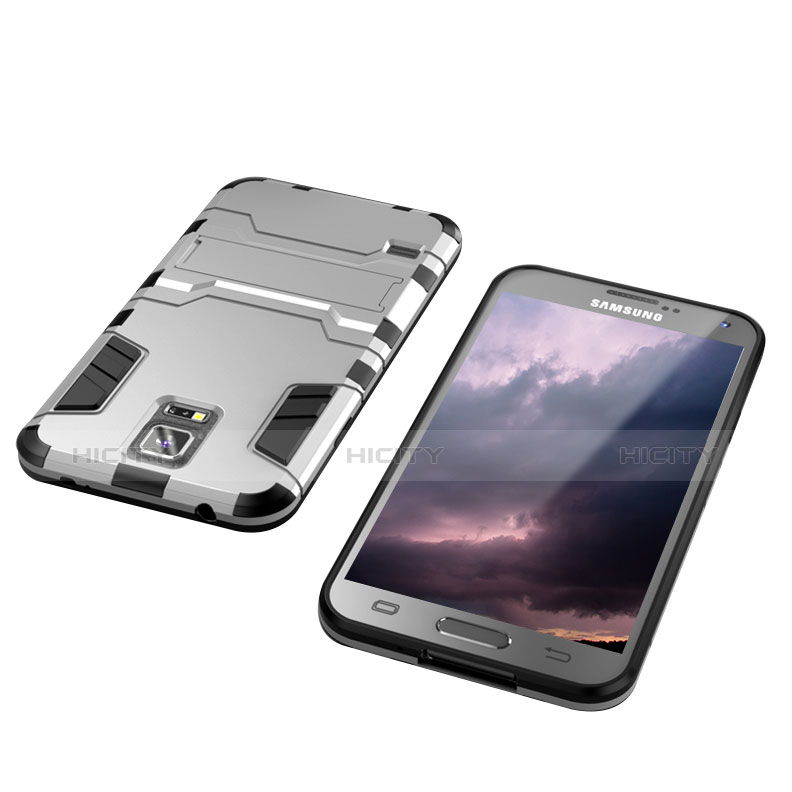 Funda Bumper Silicona y Plastico Mate Carcasa con Soporte para Samsung Galaxy S5 G900F G903F