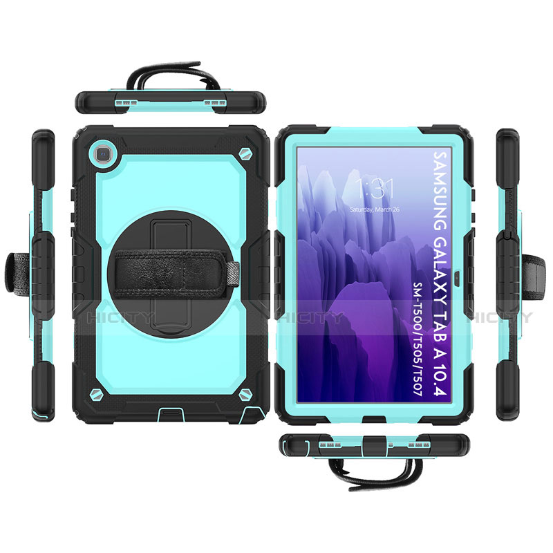 Funda Bumper Silicona y Plastico Mate Carcasa con Soporte para Samsung Galaxy Tab A7 4G 10.4 SM-T505