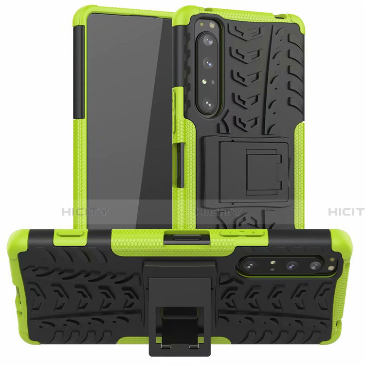 Funda Bumper Silicona y Plastico Mate Carcasa con Soporte para Sony Xperia 1 II