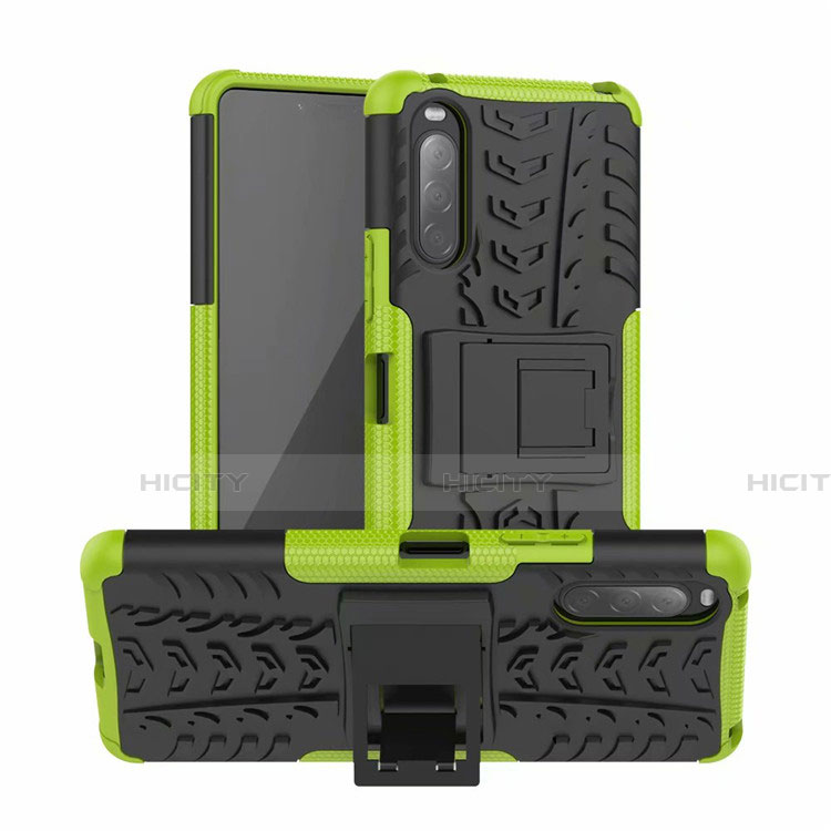 Funda Bumper Silicona y Plastico Mate Carcasa con Soporte para Sony Xperia 10 II