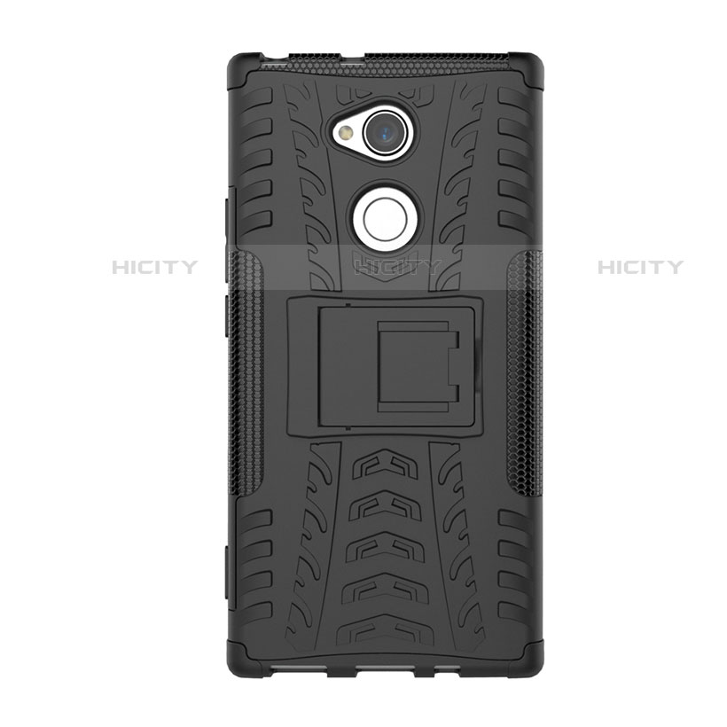 Funda Bumper Silicona y Plastico Mate Carcasa con Soporte para Sony Xperia XA2 Plus