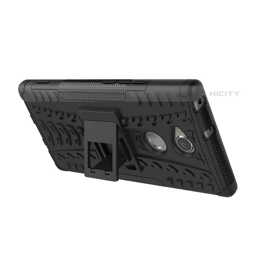 Funda Bumper Silicona y Plastico Mate Carcasa con Soporte para Sony Xperia XA2 Plus