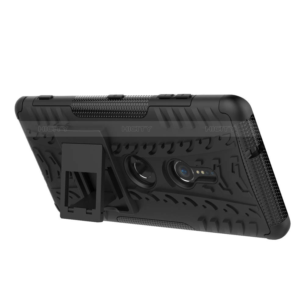 Funda Bumper Silicona y Plastico Mate Carcasa con Soporte para Sony Xperia XZ3