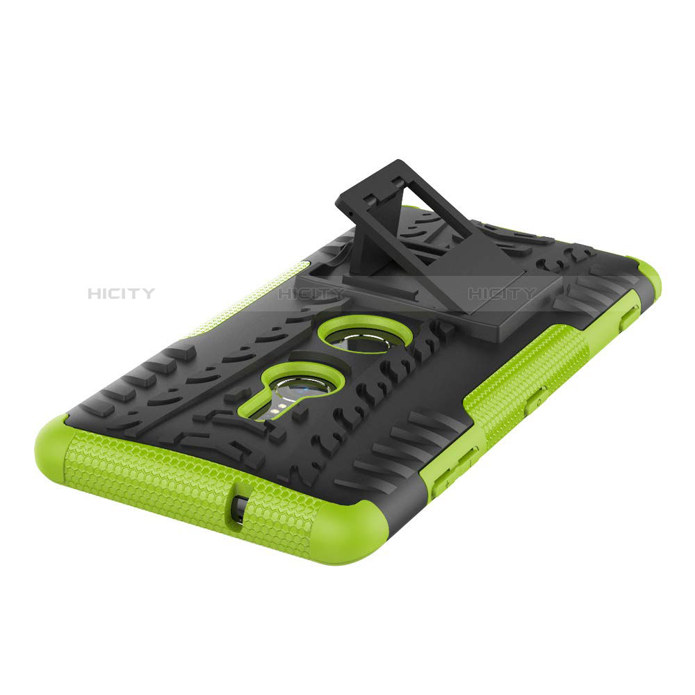 Funda Bumper Silicona y Plastico Mate Carcasa con Soporte para Sony Xperia XZ3