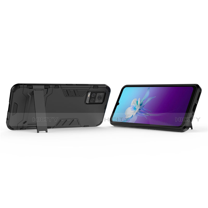 Funda Bumper Silicona y Plastico Mate Carcasa con Soporte para Vivo V20