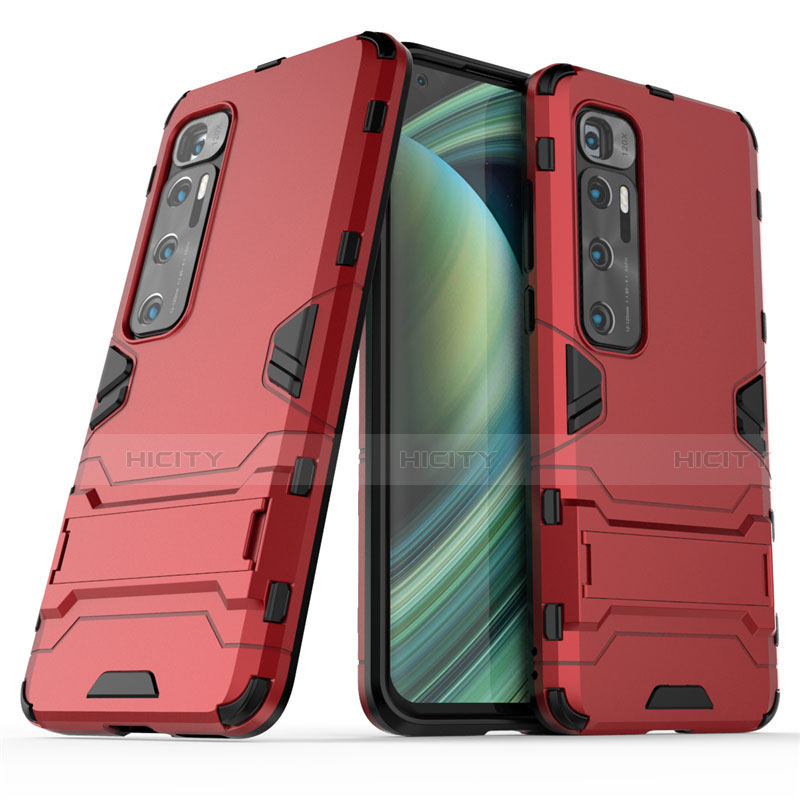 Funda Bumper Silicona y Plastico Mate Carcasa con Soporte para Xiaomi Mi 10 Ultra