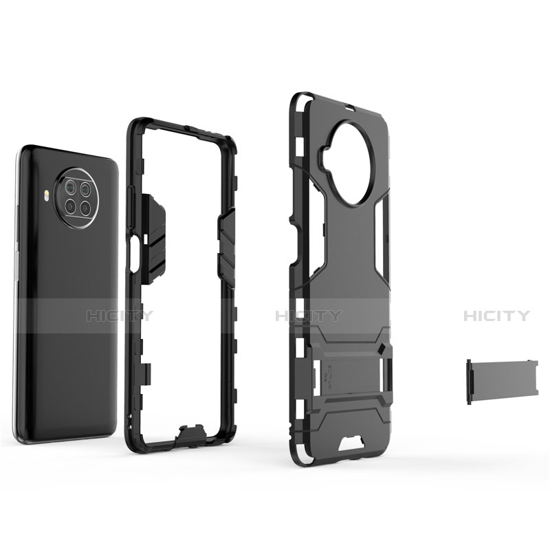 Funda Bumper Silicona y Plastico Mate Carcasa con Soporte para Xiaomi Mi 10T Lite 5G